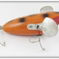 Vintage Trenton Mfg Co Spotted Orange Gurglehead Lure 