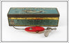 Al Foss Red & White Oriental Wiggler Lure In Blue Tin