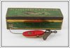 Al Foss Red & White Oriental Wiggler Lure In Green Tin 