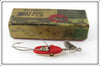 Vintage Al Foss Red & White Oriental Wiggler Lure In Box