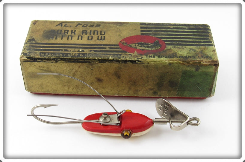 Vintage Al Foss Red & White Oriental Wiggler Lure In Box