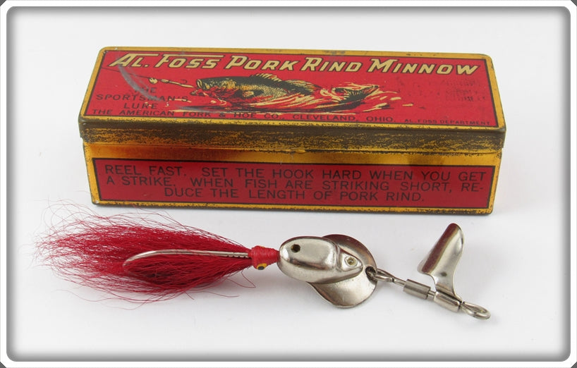 Vintage Al Foss Shimmy Wiggler Lure In Red Tin