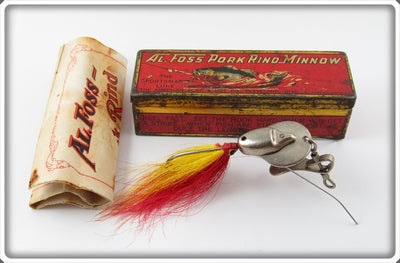 Vintage Al Foss Shimmy Wiggler Lure In Red Tin