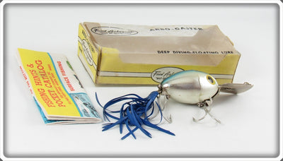 Vintage Fred Arbogast Chrome Blue Back Arbo-Gaster In Box 