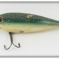 Vintage Heddon Green Crackleback 300 GCB Surface Minnow Lure
