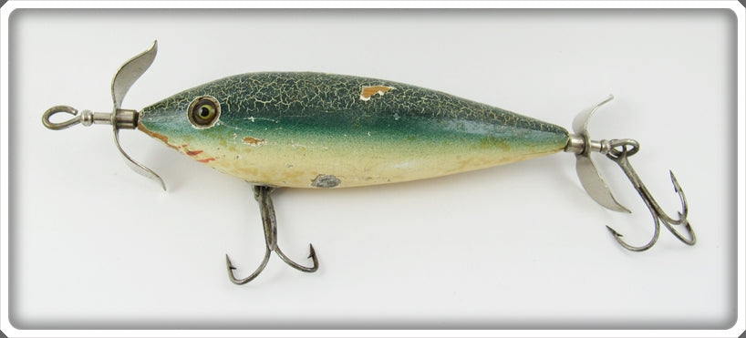 Vintage Heddon Green Crackleback 300 GCB Surface Minnow Lure