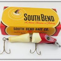 South Bend Red Arrowhead White Body Jointed Midget Pike Oreno In Box