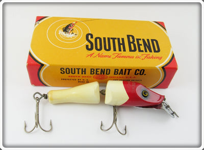 South Bend Red Arrowhead White Body Jointed Midget Pike Oreno In Box