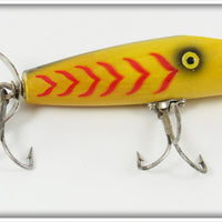 Vintage Pflueger Yellow Body Red Stripe Pop Rite Lure 8543