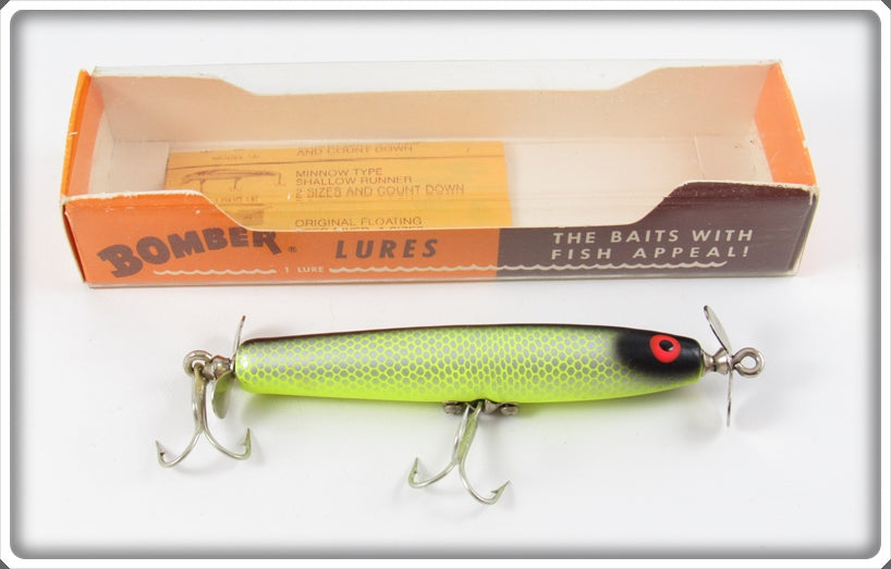 Vintage Bomber Bait Co Yellow Silver Scale Spin Stick In Box For Sale Vintage Bomber Bait Co Yellow Silver Scale Spin Stick In Box For Sale