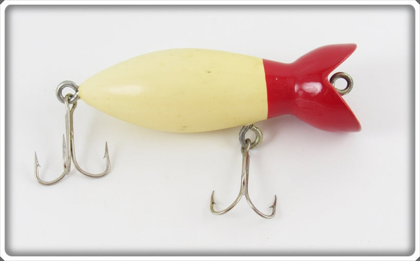 Vintage Unknown Red & White Open Mouth Lure