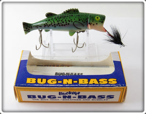 Vintage Buckeye Bait Rainbow Trout Bug N Bass Lure In Box
