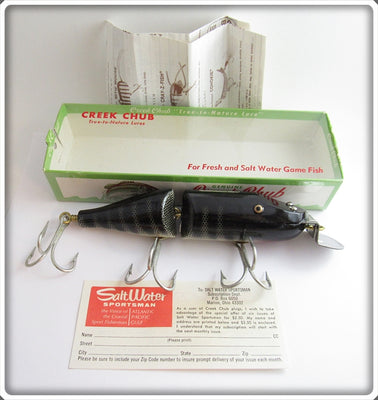 Creek Chub Black Scale Jointed Striper Pikie In Correct Box 6833W