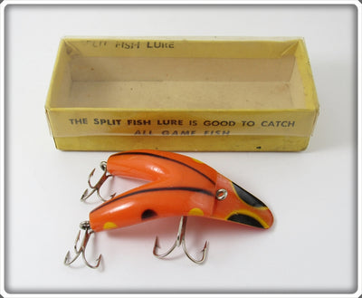 Split Fish Lure Co Orange & Black Lure In Box