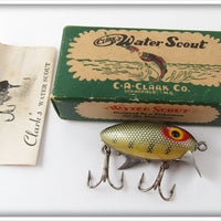 Vintage Clark's Perch Water Scout Lure In Yellow Fin Chub Box 403 