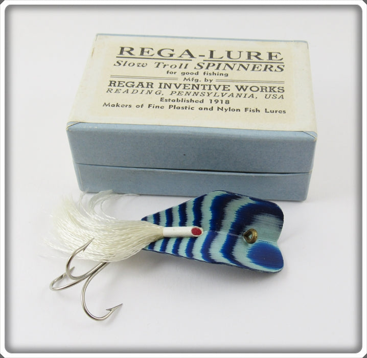 Vintage Regar Inventive Works Blue Zebra Rega-Lure In Box 