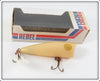 Vintage Rebel Bone With Painted Eyes Pop R Lure In Box 