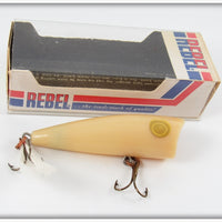 Vintage Rebel Bone With Painted Eyes Pop R Lure In Box 