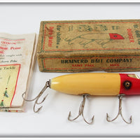 Vintage Brainerd Bait Company Br. Gold Cap Dodger In Box 193