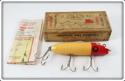 Vintage Brainerd Bait Company Br. Gold Cap Dodger In Box 193