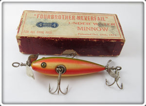Vintage Pflueger Four Brothers Rainbow Neverfail Minnow Lure In Box Vintage Pflueger Four Brothers Rainbow Neverfail Minnow Lure In Box