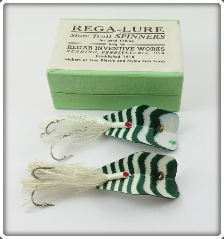 Regar Inventive Works Green & White Zebra Rega-Lure Pair 