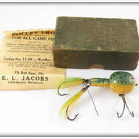 E.L. Jacobs Light Green Yellow Belly Weedless Polly Frog Lure LGY WDLS