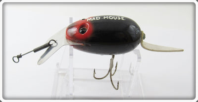 Vintage Trenton Bait Co Black & Red Mad Mouse Lure