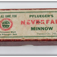 Pflueger Rainbow Neverfail Minnow In Maroon Trademark Box 3174