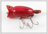 Arbogast Red Glitter Ghost 3/8 Ounce Hula Popper