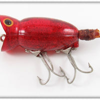 Arbogast Red Glitter Ghost 3/8 Ounce Hula Popper