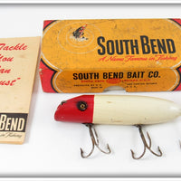 Vintage South Bend Red Head White Bass Oreno Lure In Box