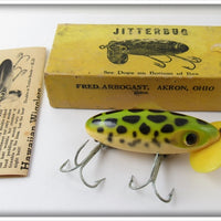 Arbogast Frog Spot Plastic Lip Jitterbug Lure In Box