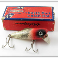 Vintage Shakespeare Red Head Flitter Pup Lure In Correct Box WRS 6564