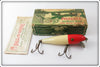 Vintage Pflueger Red & White Baby Palomine Lure In Correct Box