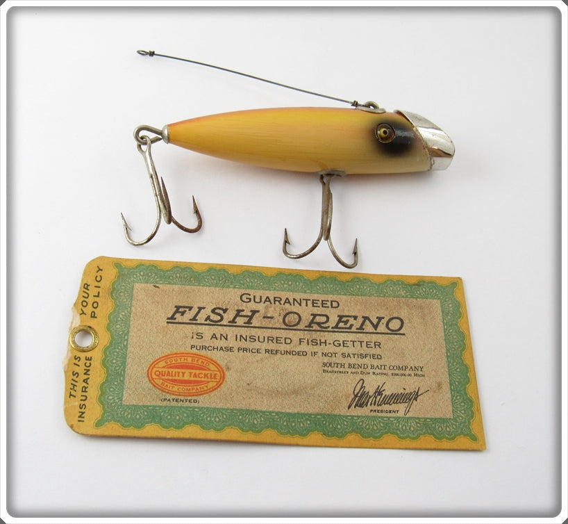 Vintage South Bend Rainbow Fish Oreno Lure With Card