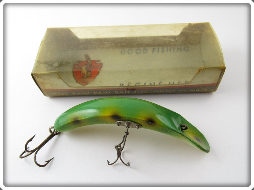 Vintage Paw Paw Frog Spot Flap Jack Lure 3632 In Box