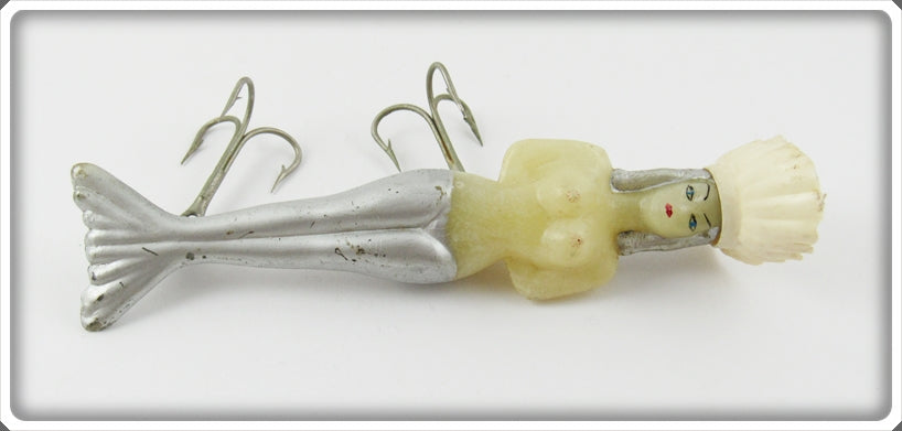 Vintage Lloyd's Silver & White Queen Mermaid Lure For Sale
