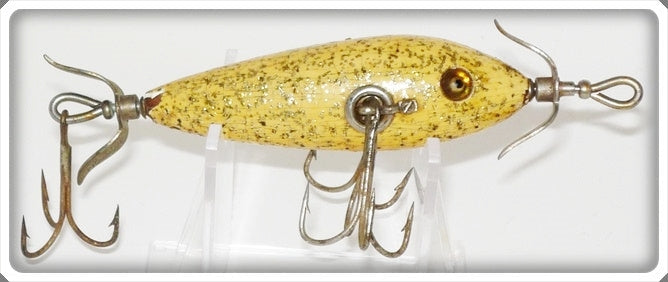 Heddon White With Gold Flitter 100 Three Hook Minnow 108