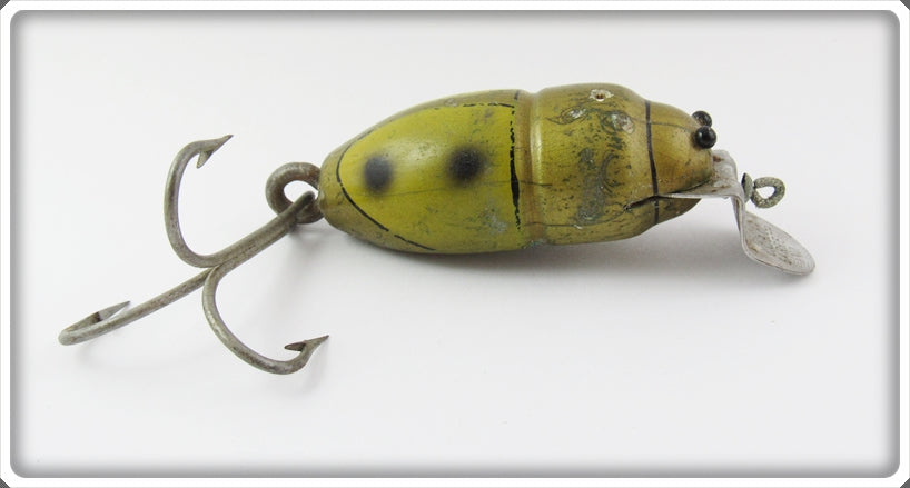 Vintage Creek Chub Fisherman Altered Green Beetle Lure 3851