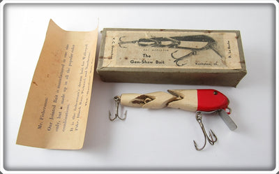 Vintage V.C. Genschaw Red & White Gen-Shaw Bait In Intro Box