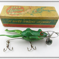 Vintage Action Frog Corp Live Action Frog Lure In Box 