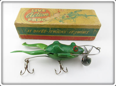 Vintage Action Frog Corp Live Action Frog Lure In Box 