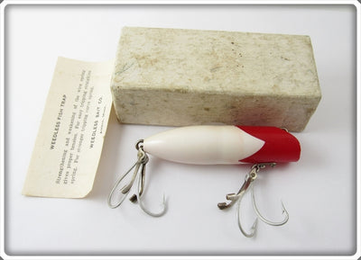 Vintage Weedless Bait Co Red & White Weed Splitter Lure In Box