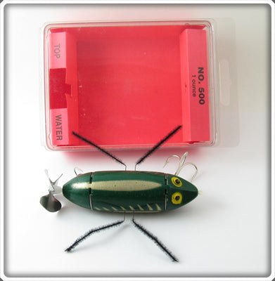 Vintage Crazy Legs Green Top Water Lure In Box