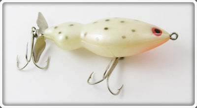Vintage Tom Mann's White Black Spots Frog Mann Lure