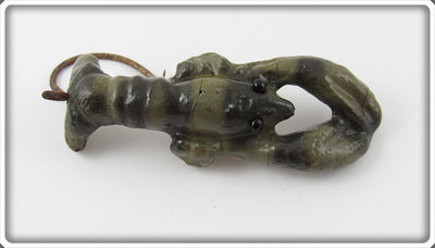 Vintage Wright & McGill Grey Black Striped Crawfish Lure