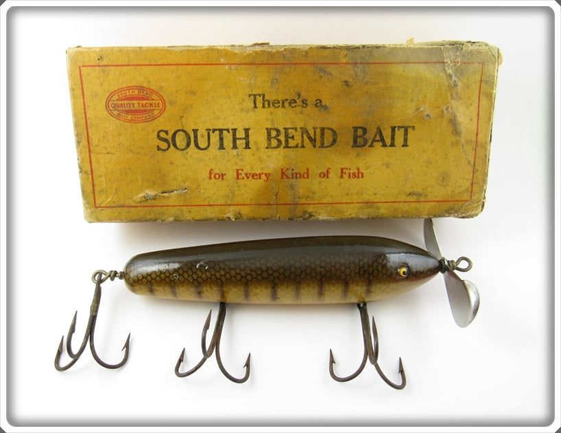 Vintage South Bend Pike Scale Lunge Oreno Lure In Box 966 P