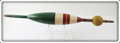 Vintage Ideal Green, White & Red Bobber Float