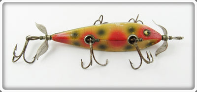 Vintage Heddon Spotted 00 Five Hook Minnow Lure